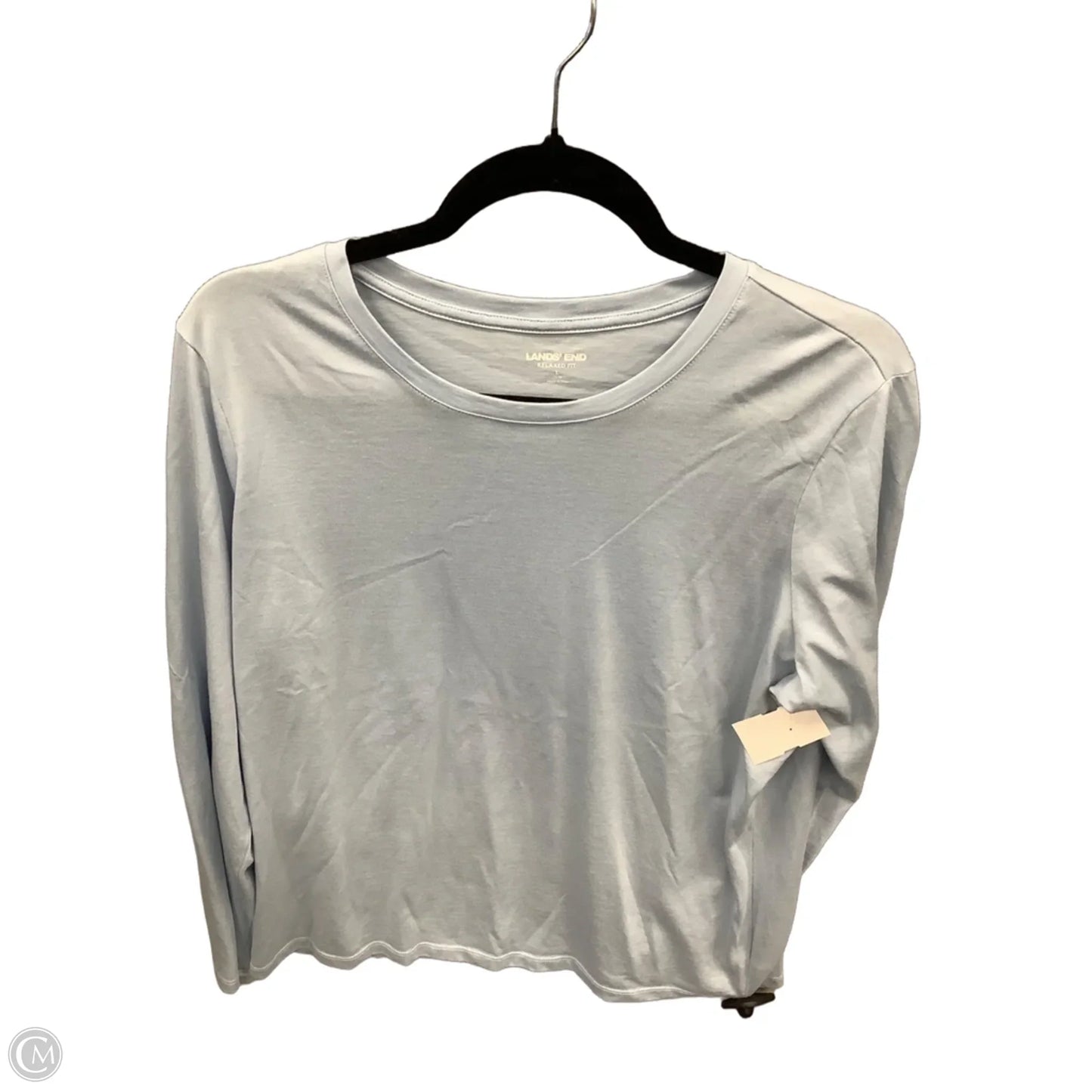 Top Long Sleeve Basic By Lands End In Blue, Size: L