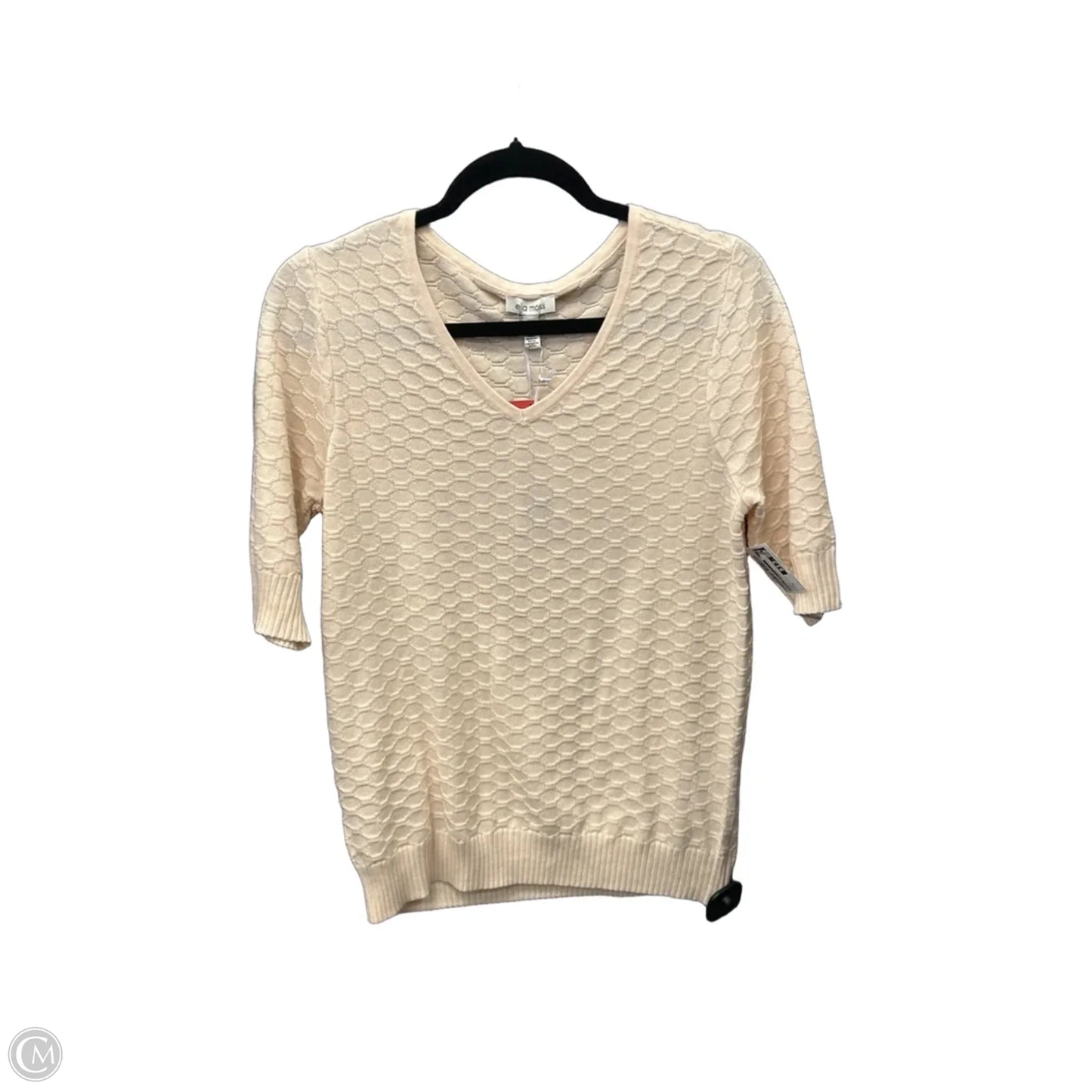 Top 3/4 Sleeve By Ella Moss In Cream, Size: M