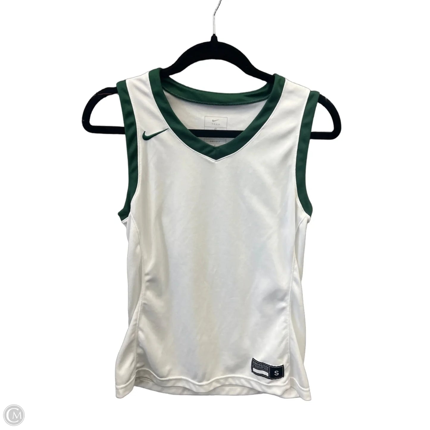 Athletic Tank Top By Adidas In Green & White, Size: S