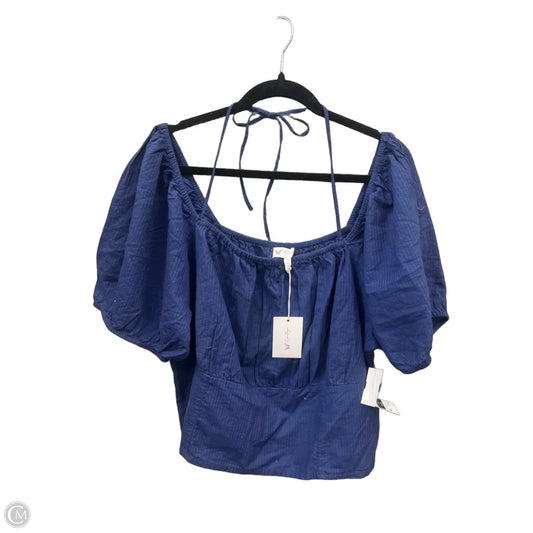 Top Short Sleeve By Jessica Simpson In Navy, Size: 3x