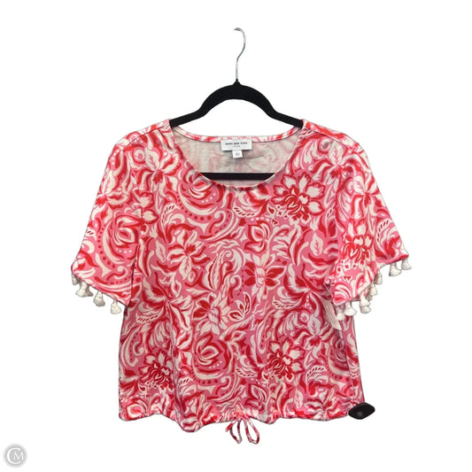 Top Short Sleeve By Marc New York In Pink & Red, Size: L