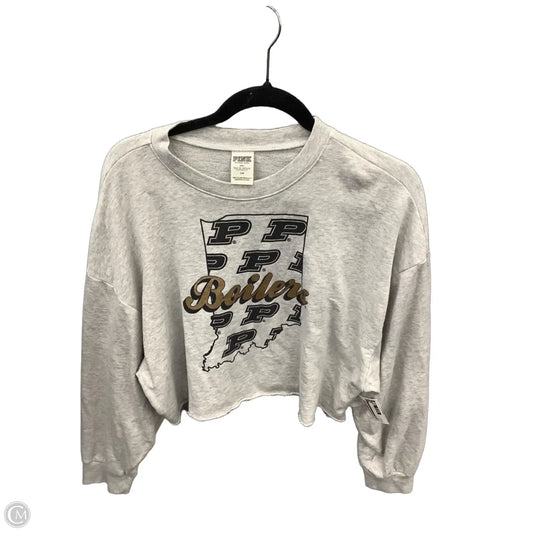 Top Long Sleeve By Pink In Grey, Size: L