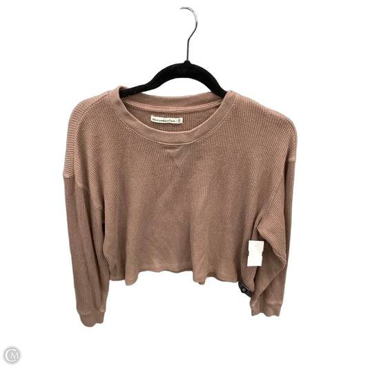 Top Long Sleeve By Abercrombie And Fitch In Brown, Size: M