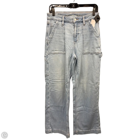 Jeans Wide Leg By American Eagle In Blue Denim, Size: 4