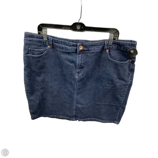 Skirt Midi By Lands End In Blue Denim, Size: 20