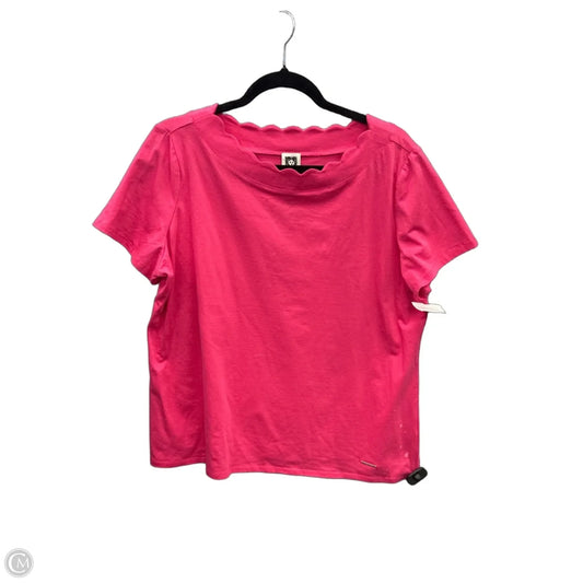 Top Short Sleeve By Anne Klein In Pink, Size: 1x