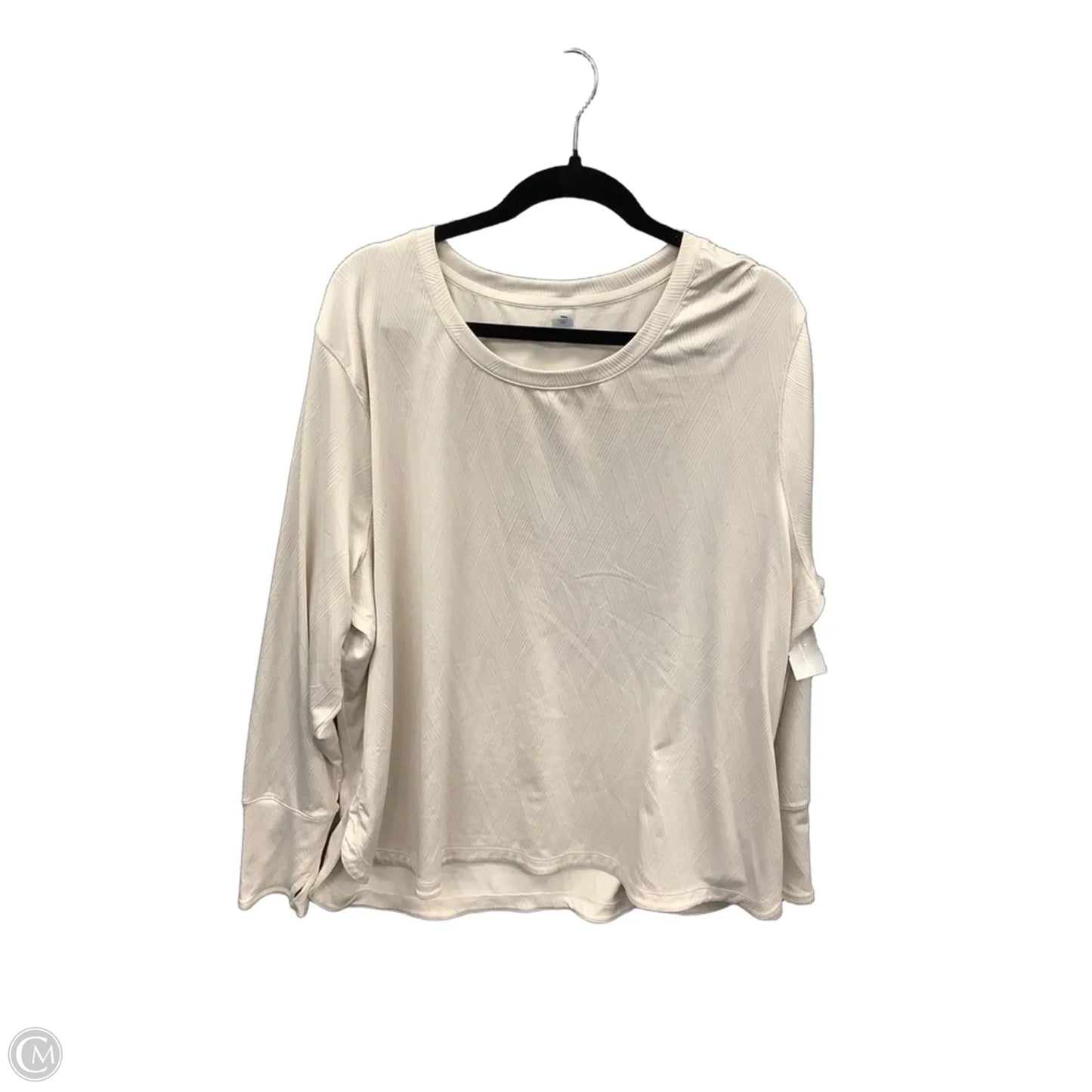 Athletic Top Long Sleeve Crewneck By Mta Sport In Cream, Size: 3x