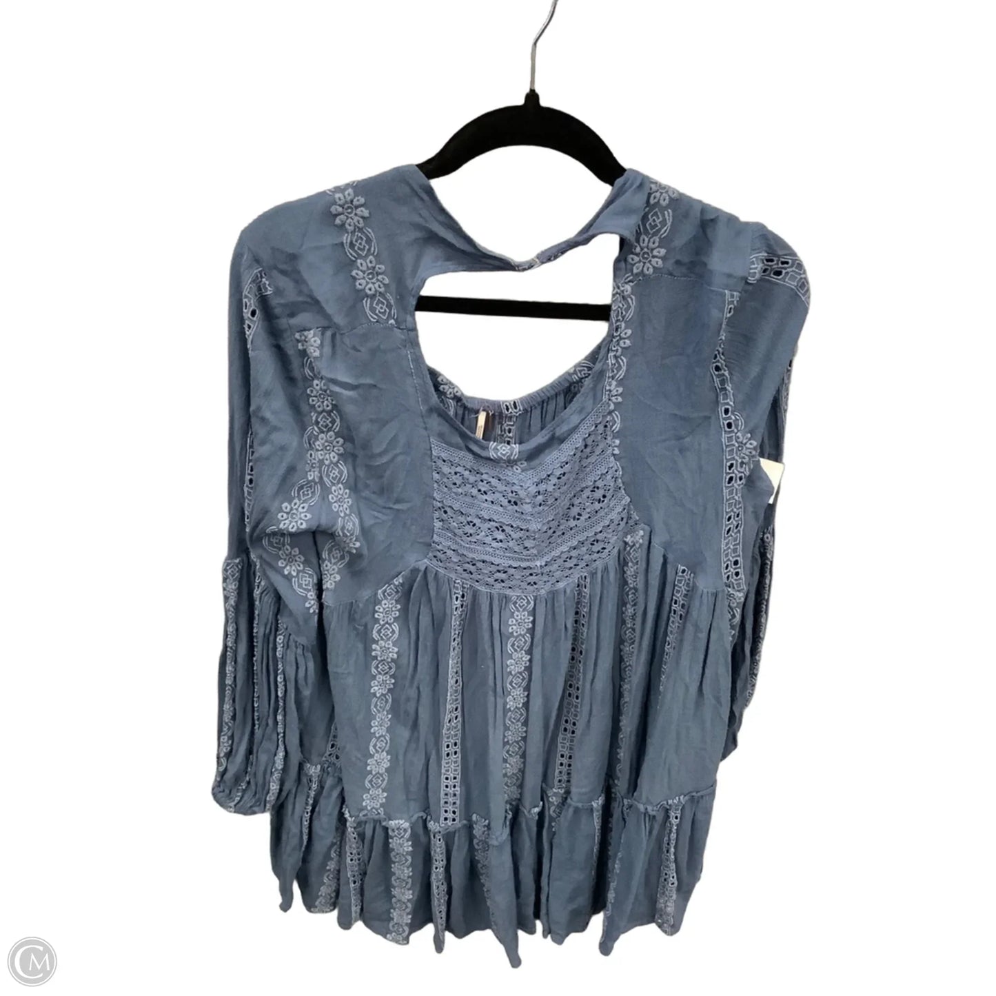 Tunic Long Sleeve By Free People In Blue, Size: M