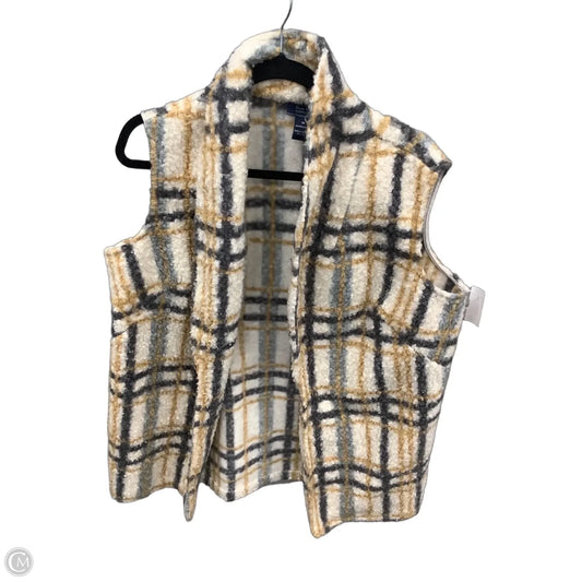 Vest Faux Fur & Sherpa By New York And Co In Plaid Pattern, Size: 1x