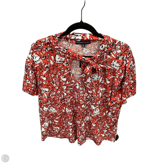 Blouse Short Sleeve By Adrienne Vittadini In Orange, Size: 3x