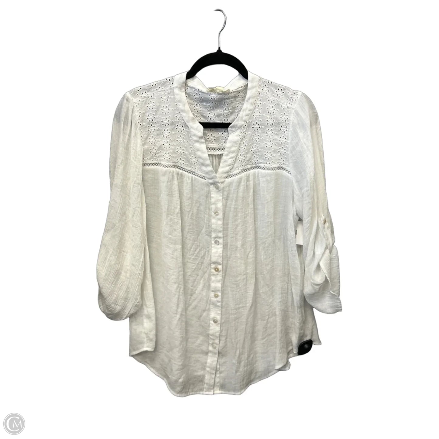 Top 3/4 Sleeve By Indigo Rose In White, Size: 2x