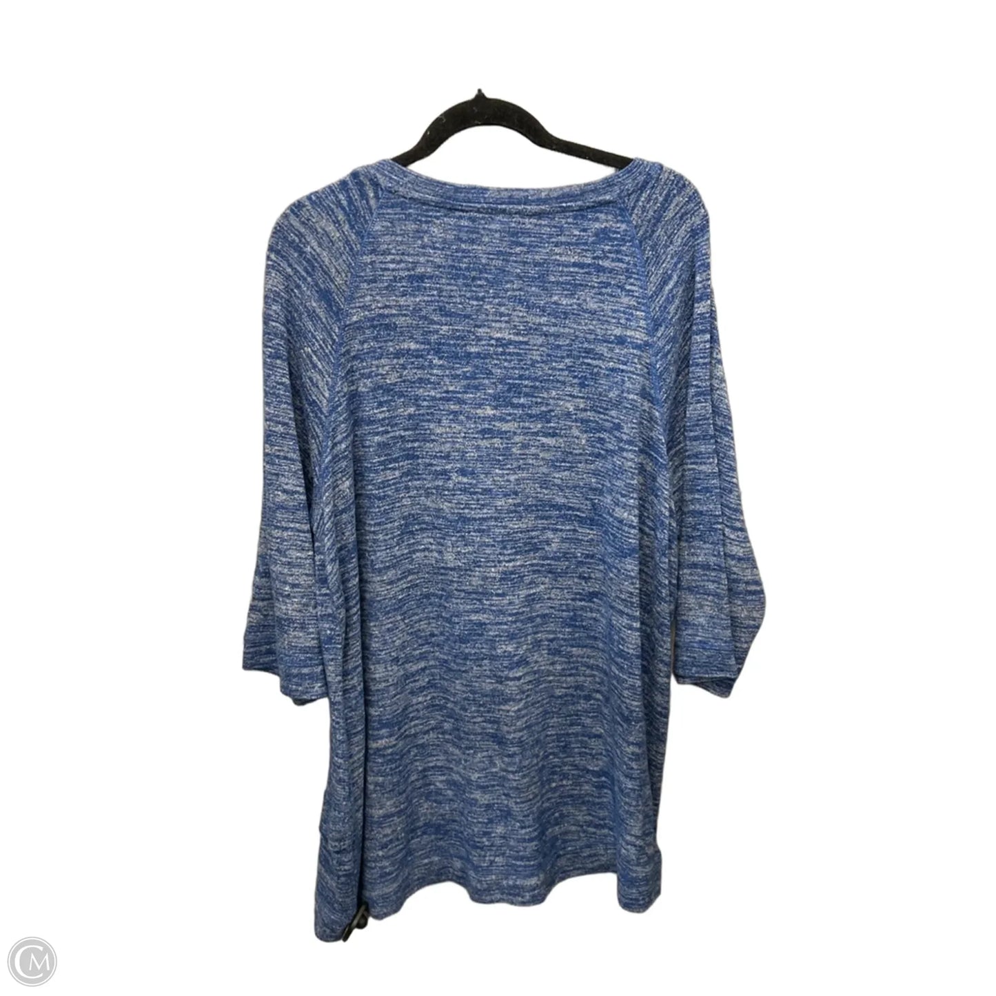 Top 3/4 Sleeve By Cj Banks In Blue, Size: 2x