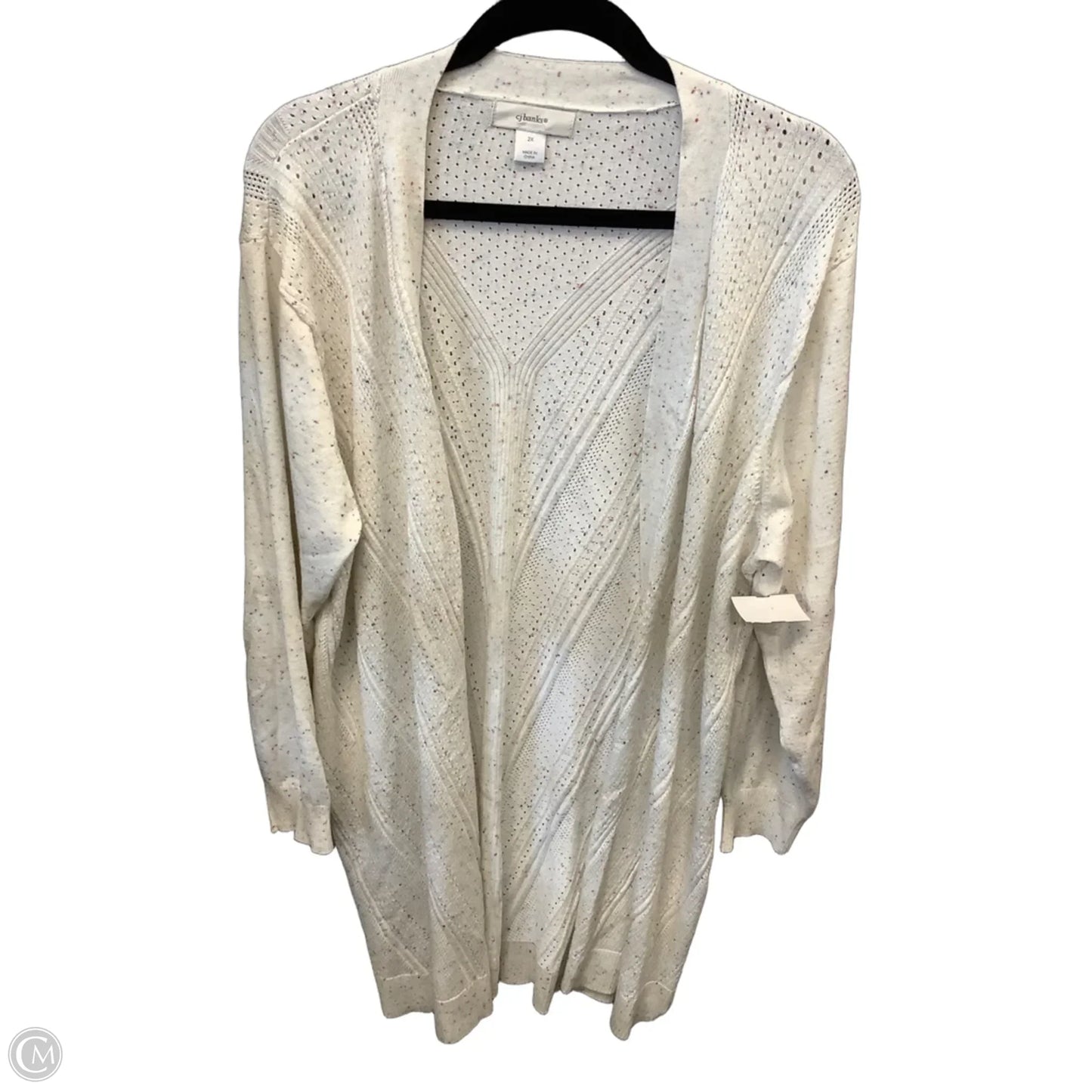 Cardigan By Cj Banks In White, Size: 2x