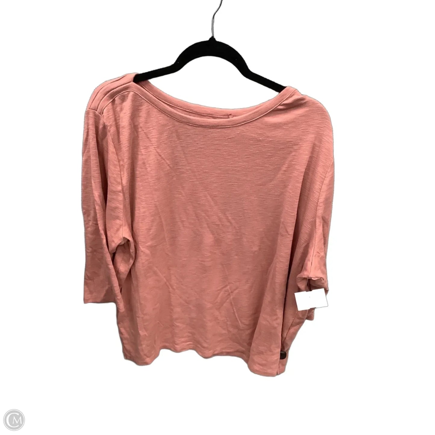 Top 3/4 Sleeve Basic By Kirkland In Pink, Size: 2x