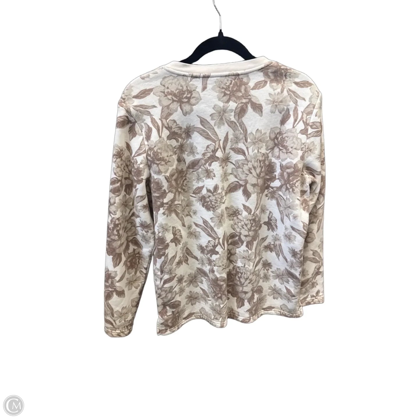 Sweatshirt Crewneck By Laura Scott In Tan, Size: M