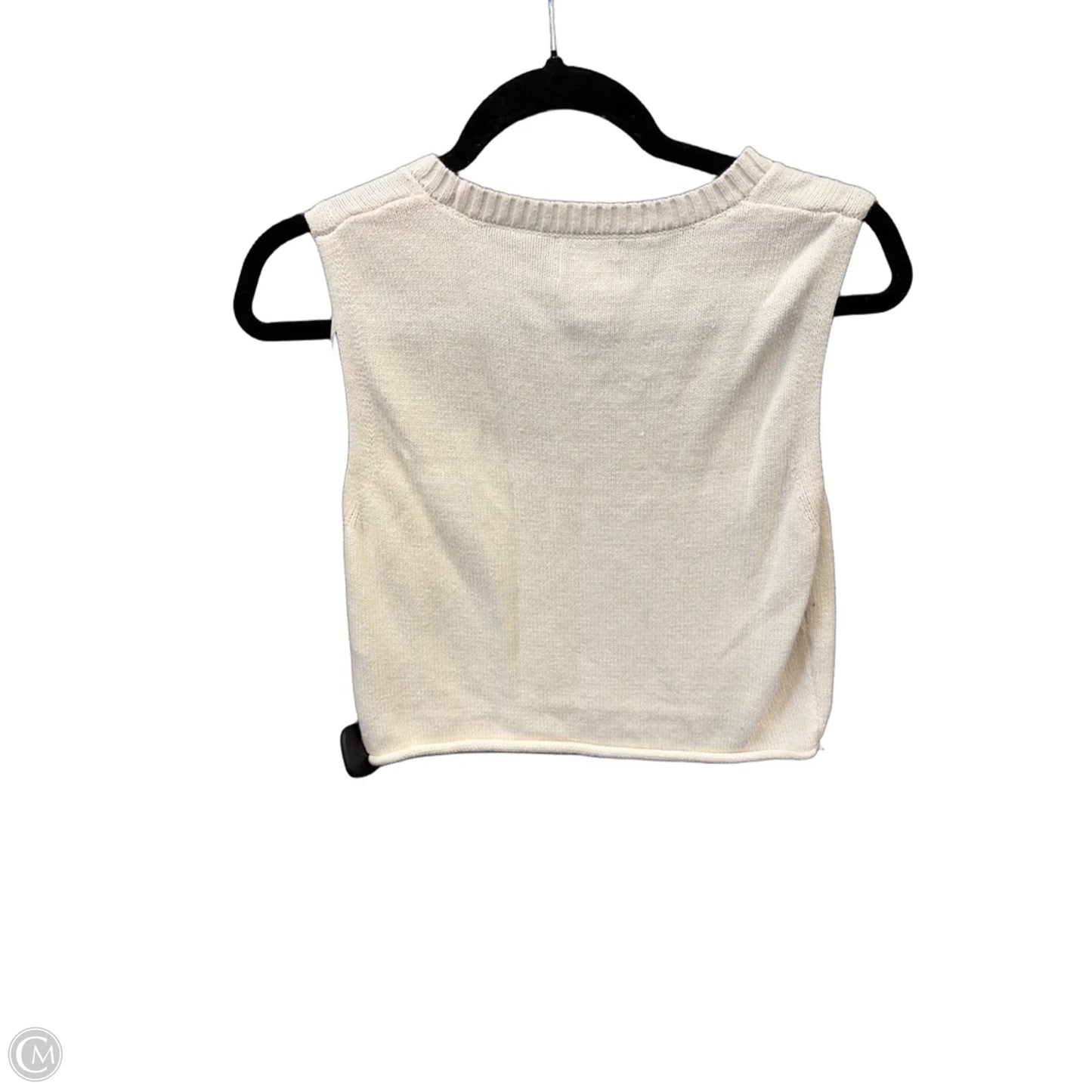 Vest Sweater By Clothes Mentor In Cream, Size: M