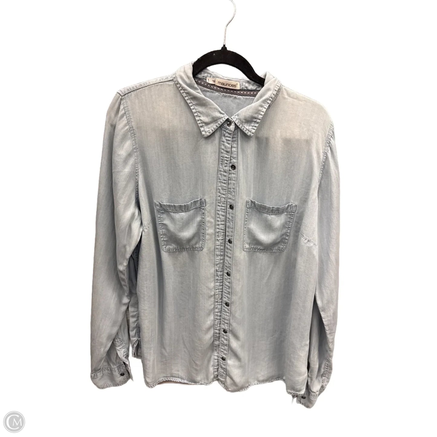 Top Long Sleeve By Maurices In Blue, Size: 1x