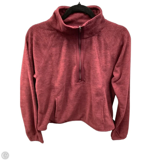 Athletic Top Long Sleeve Collar By Tek Gear In Maroon, Size: L
