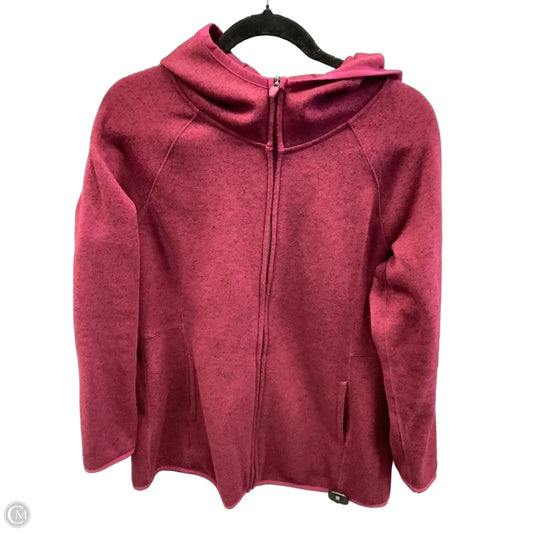 Athletic Top Long Sleeve Hoodie By Tek Gear In Maroon, Size: L