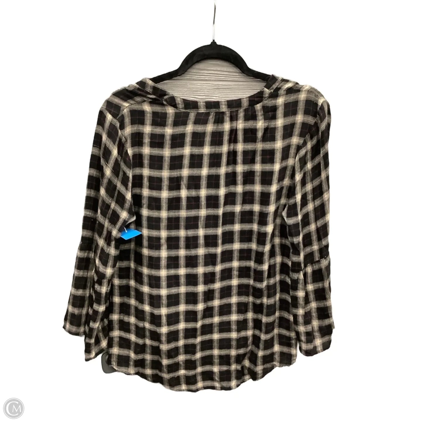 Top 3/4 Sleeve By Maurices In Plaid Pattern, Size: S