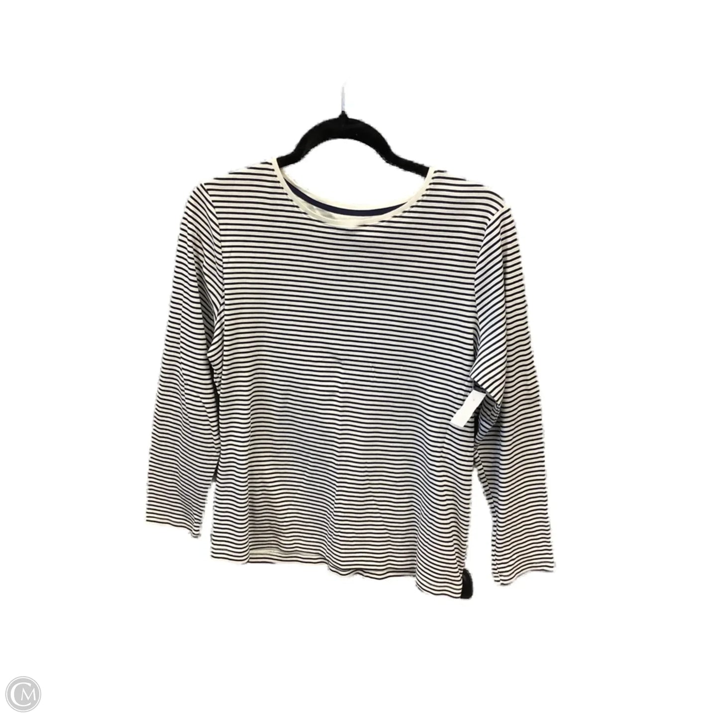 Top Long Sleeve By Croft And Barrow In Striped Pattern, Size: L