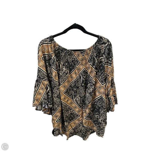 Top 3/4 Sleeve By Cato In Tan, Size: 3x