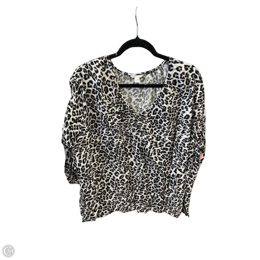 Top 3/4 Sleeve By Cato In Animal Print, Size: 3x