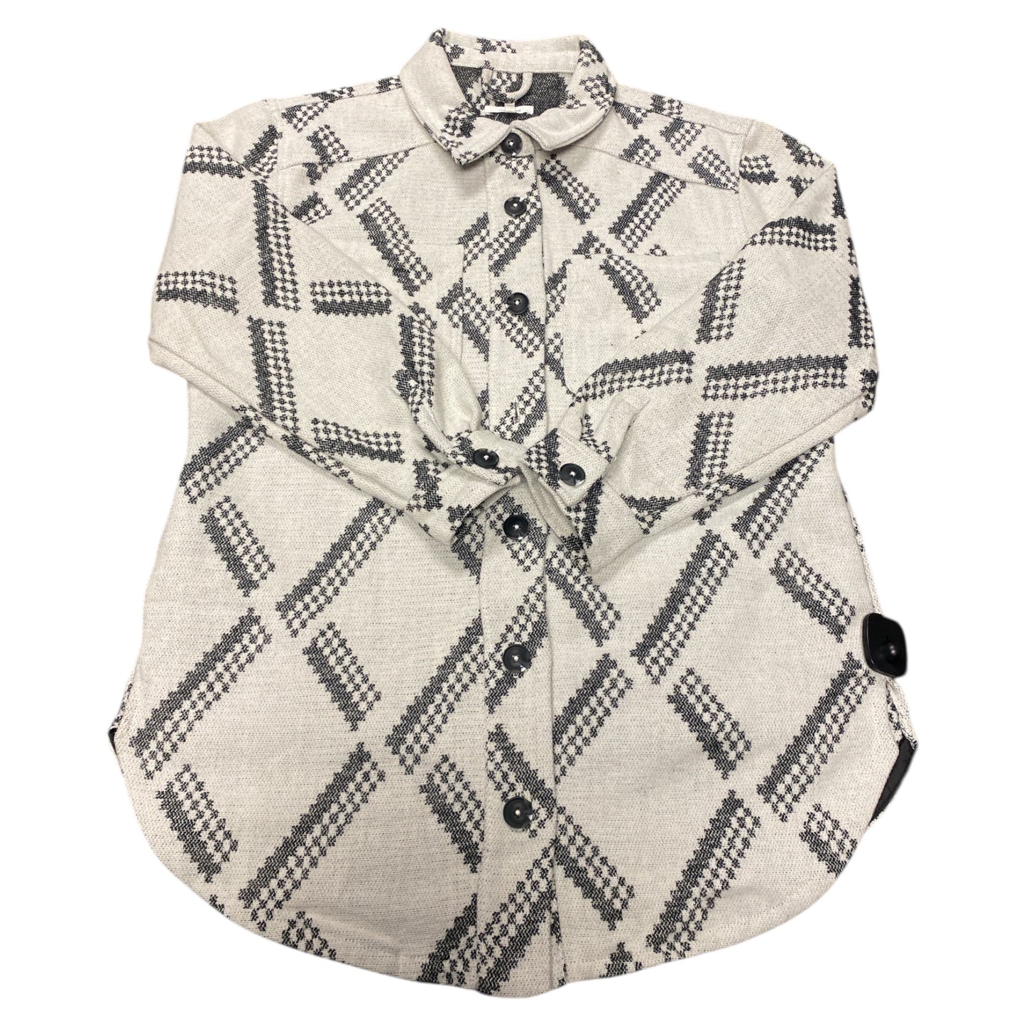 Jacket Shirt By Maurices In Grey & White, Size:S