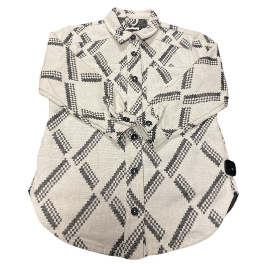 Jacket Shirt By Maurices In Grey & White, Size:S
