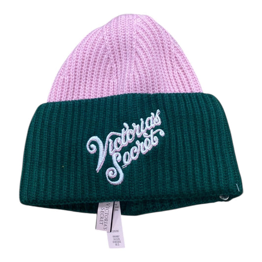 Hat Beanie By Victorias Secret In Green & Pink