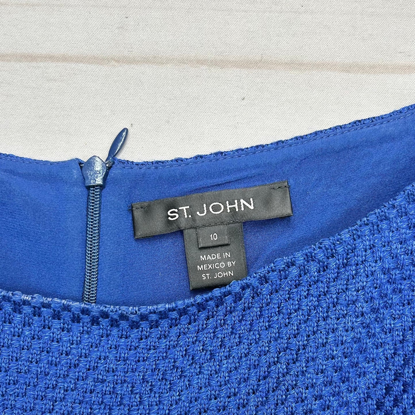 Dress Luxury Designer By St John Collection In Blue, Size: M
