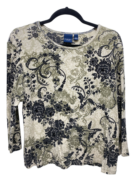 Top 3/4 Sleeve By Sonoma In Floral Print, Size: L