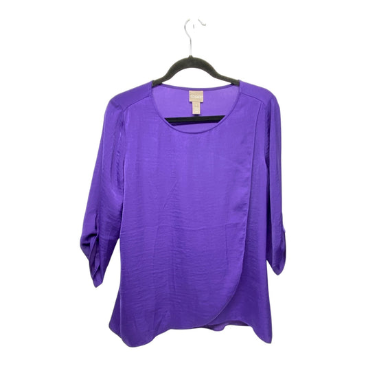 Top 3/4 Sleeve By Chicos In Purple, Size: M