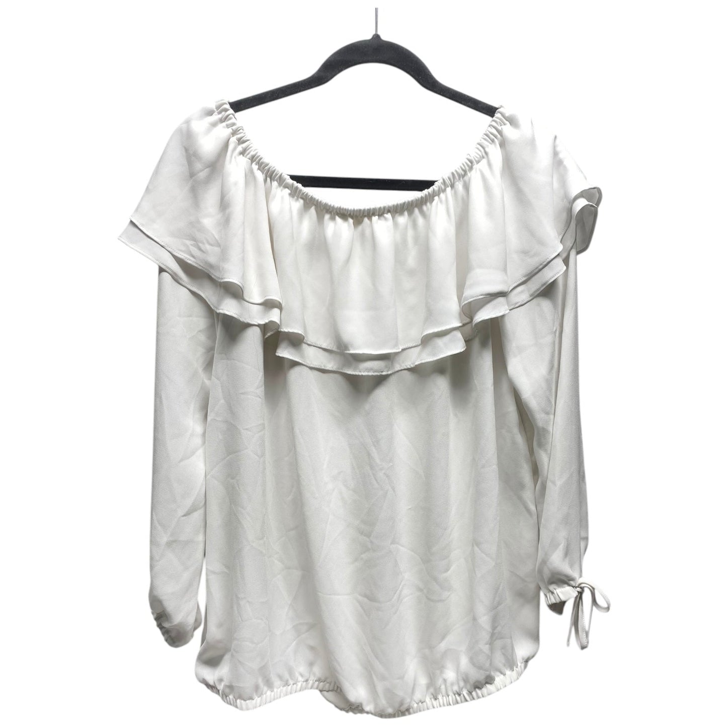 Blouse Long Sleeve By Michael By Michael Kors In White, Size: Xl