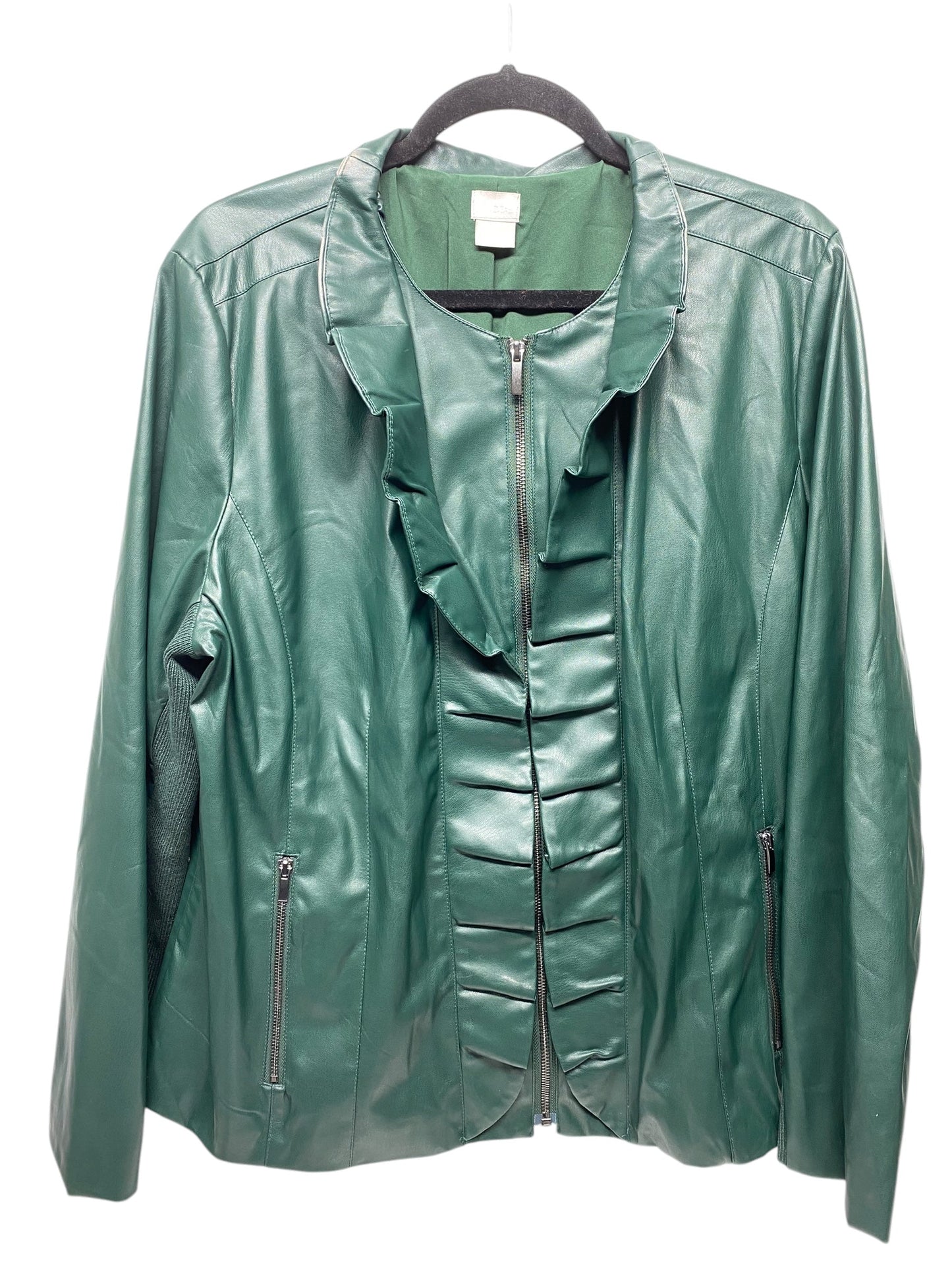 Jacket Other By Chicos In Green, Size: Xl