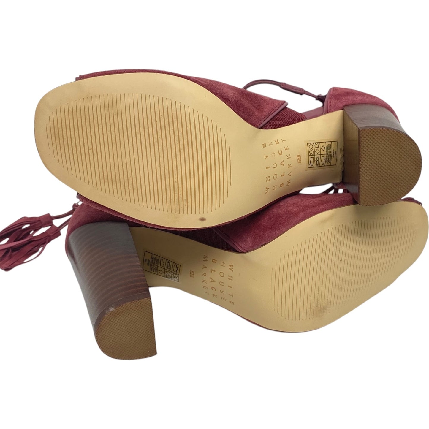 Sandals Heels Block By White House Black Market In Maroon, Size: 5