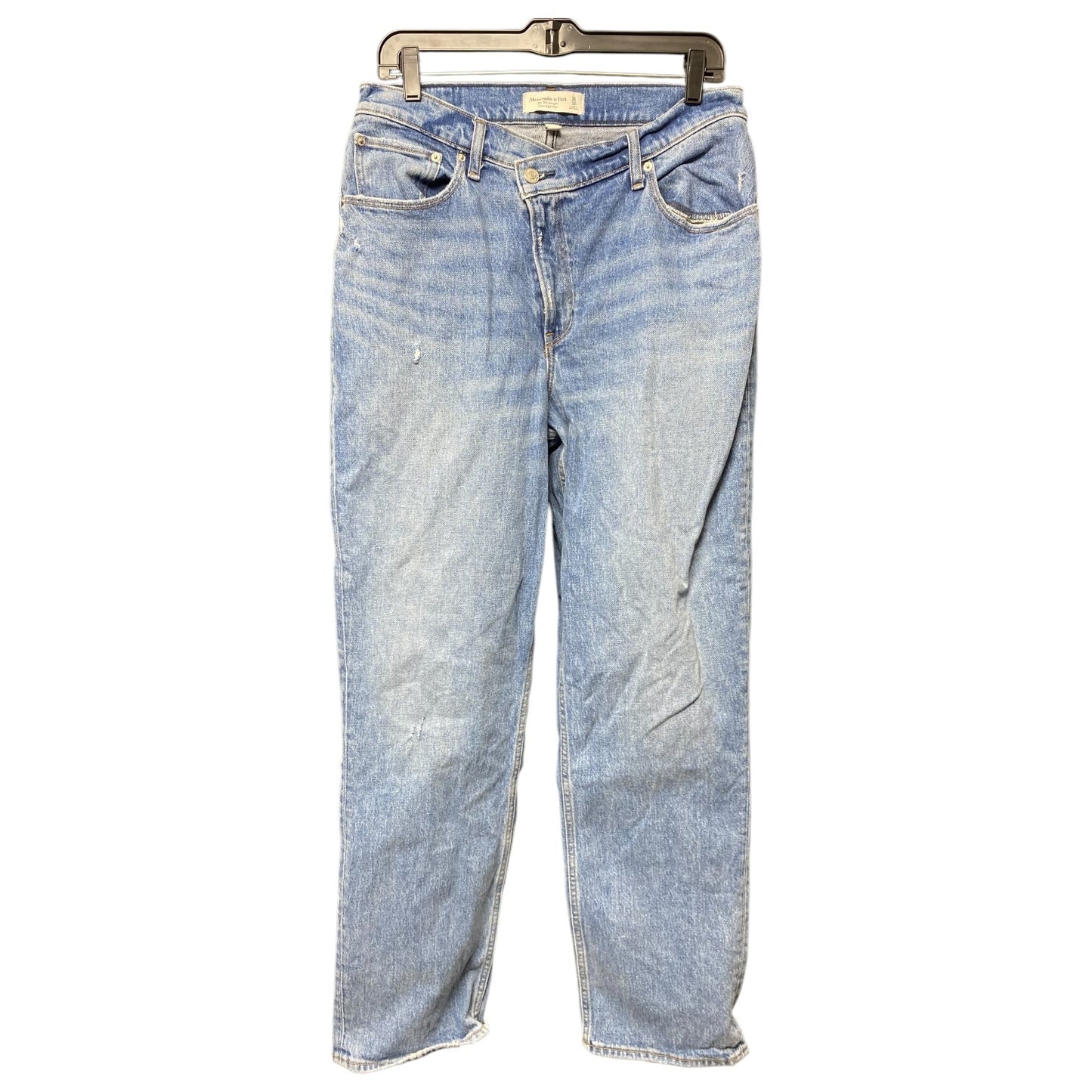 Jeans Straight By Abercrombie And Fitch In Blue Denim, Size: 12