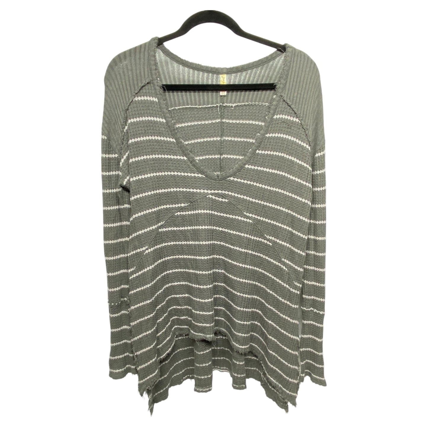 Top Long Sleeve By Free People In Grey & White, Size: S