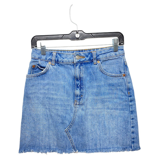 Skirt Mini & Short By Top Shop In Blue Denim, Size: 4