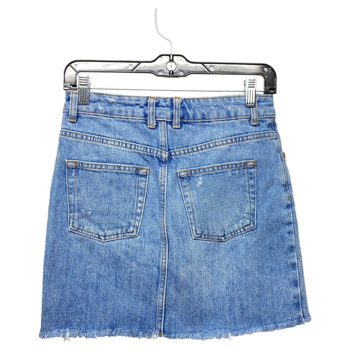 Skirt Mini & Short By Top Shop In Blue Denim, Size: 4