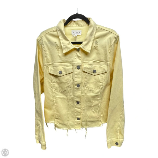 Jacket Denim By Risen In Yellow, Size: 2x