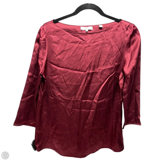 Blouse Long Sleeve By Vince In Maroon, Size: S