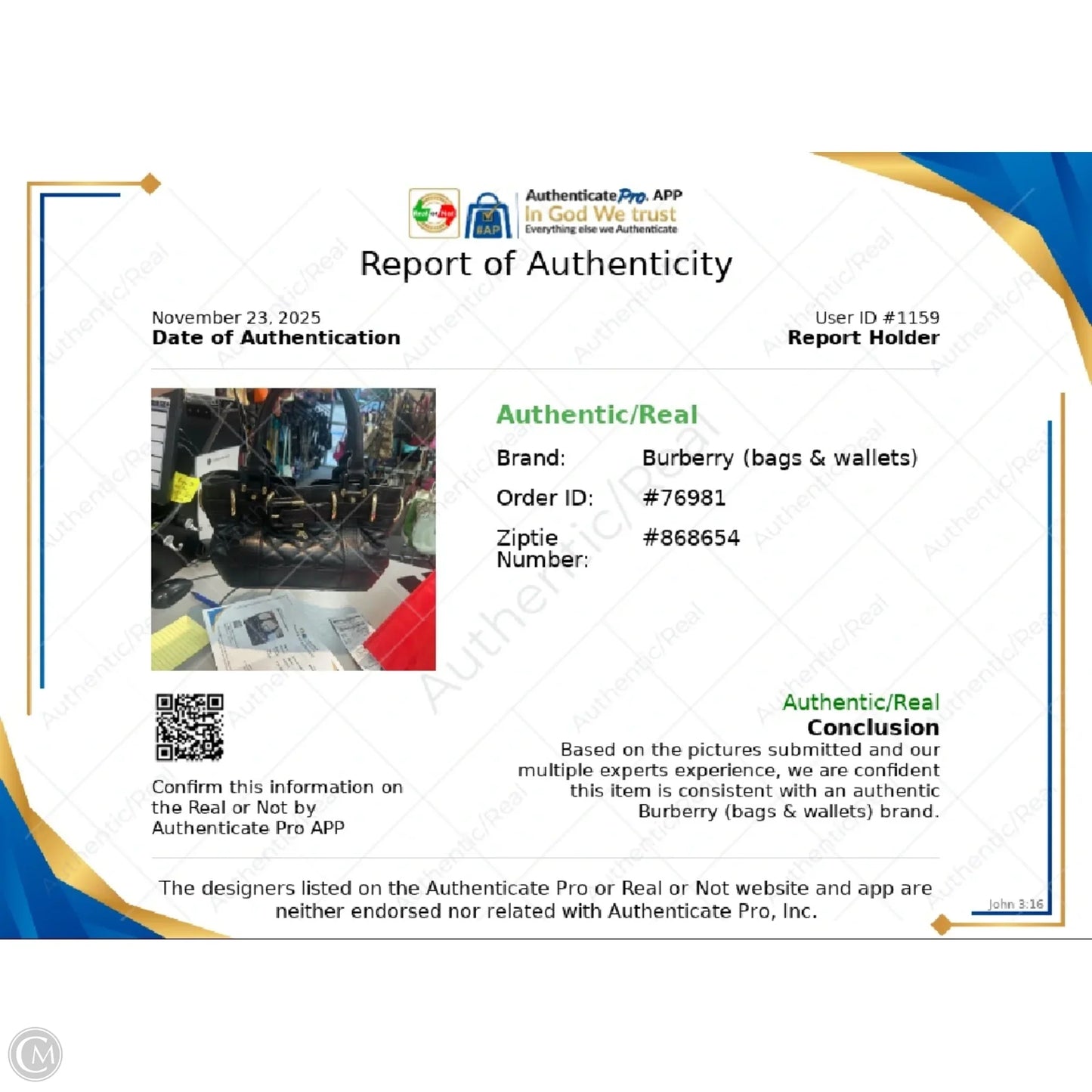 Handbag Luxury Designer By Burberry, Size: Medium