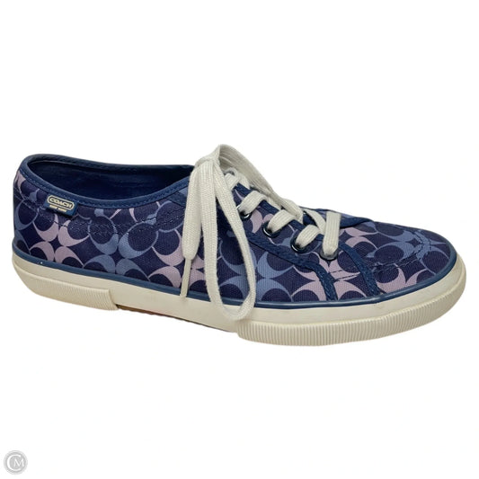 Shoes Designer By Coach In Blue & Purple, Size: 9