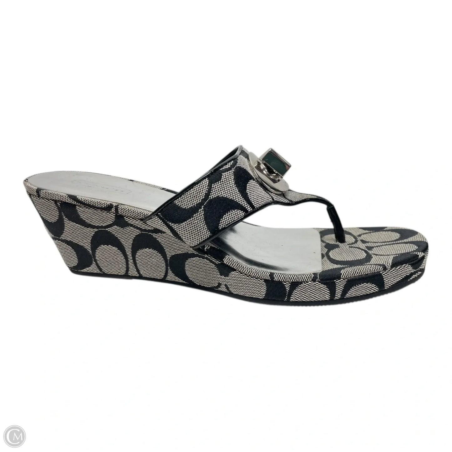 Sandals Designer By Coach In Black & Grey, Size: 7.5