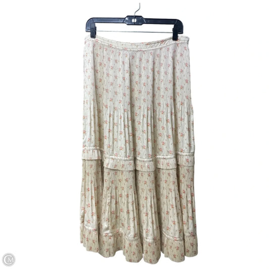 Skirt Midi By Polo Ralph Lauren In Cream & Orange, Size: 10