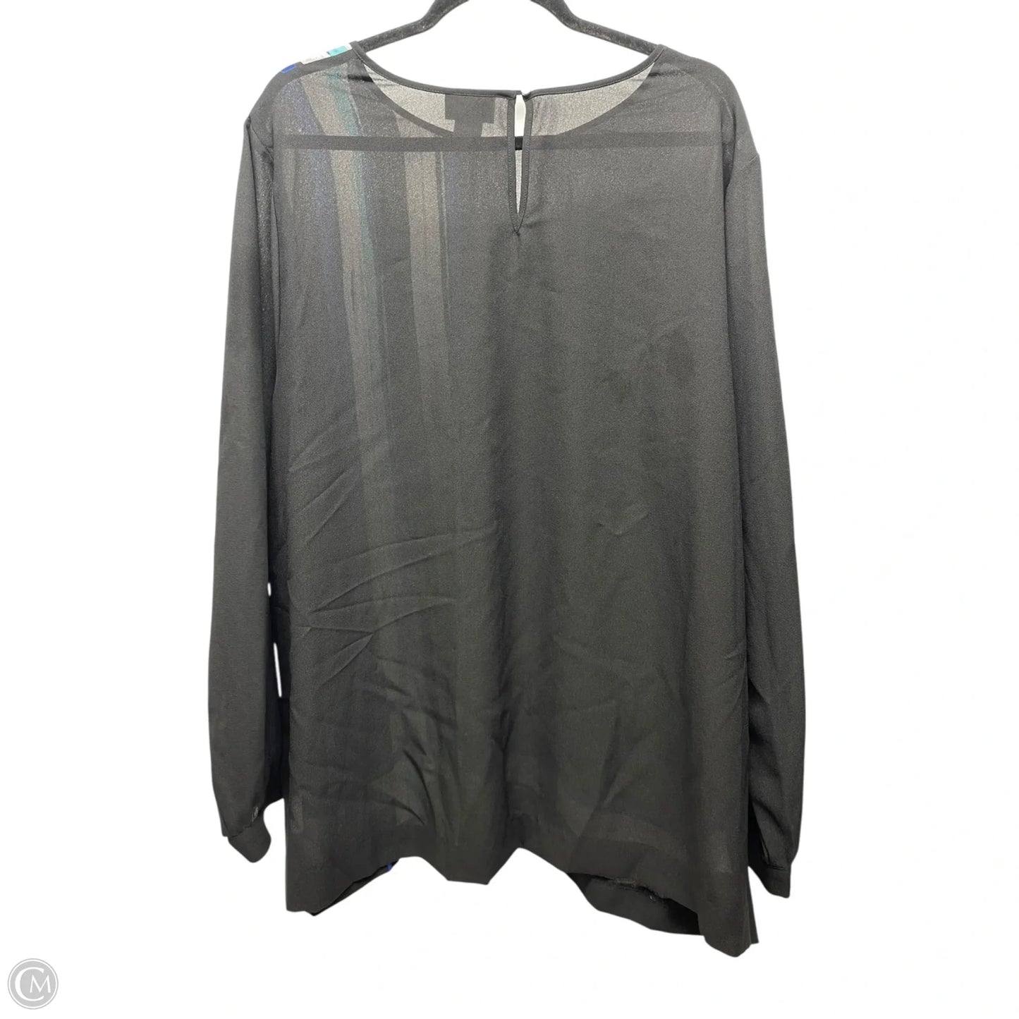 Top Long Sleeve By Liz Claiborne In Black, Size: 2x