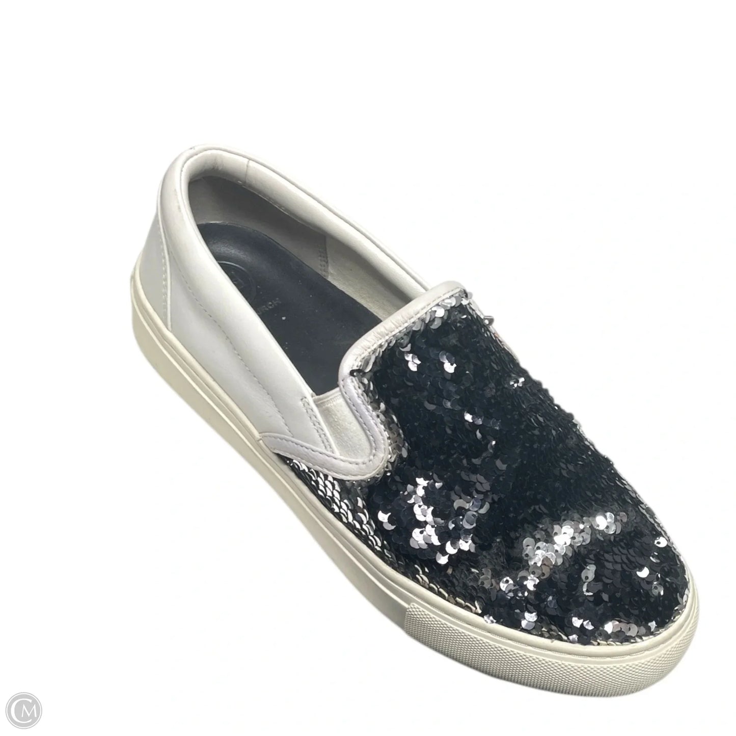 Shoes Designer By Tory Burch In Silver & White, Size: 8.5