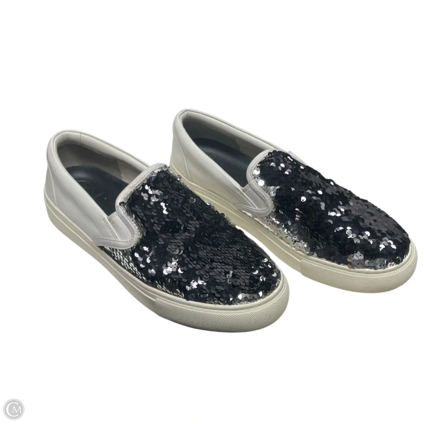 Shoes Designer By Tory Burch In Silver & White, Size: 8.5