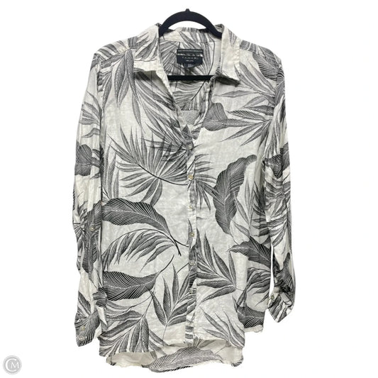 Top Long Sleeve By Tahari In Black & Cream, Size: Xl